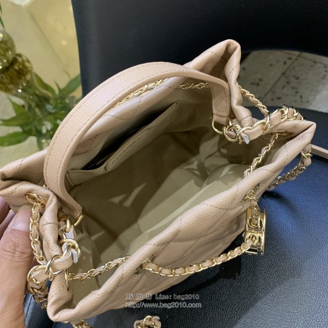 Chanel女包 AS0894 2019秋冬菱格抽繩桶包系列 小牛皮壓魚子醬 香奈兒手提桶包 Chanel肩背包  djc3216